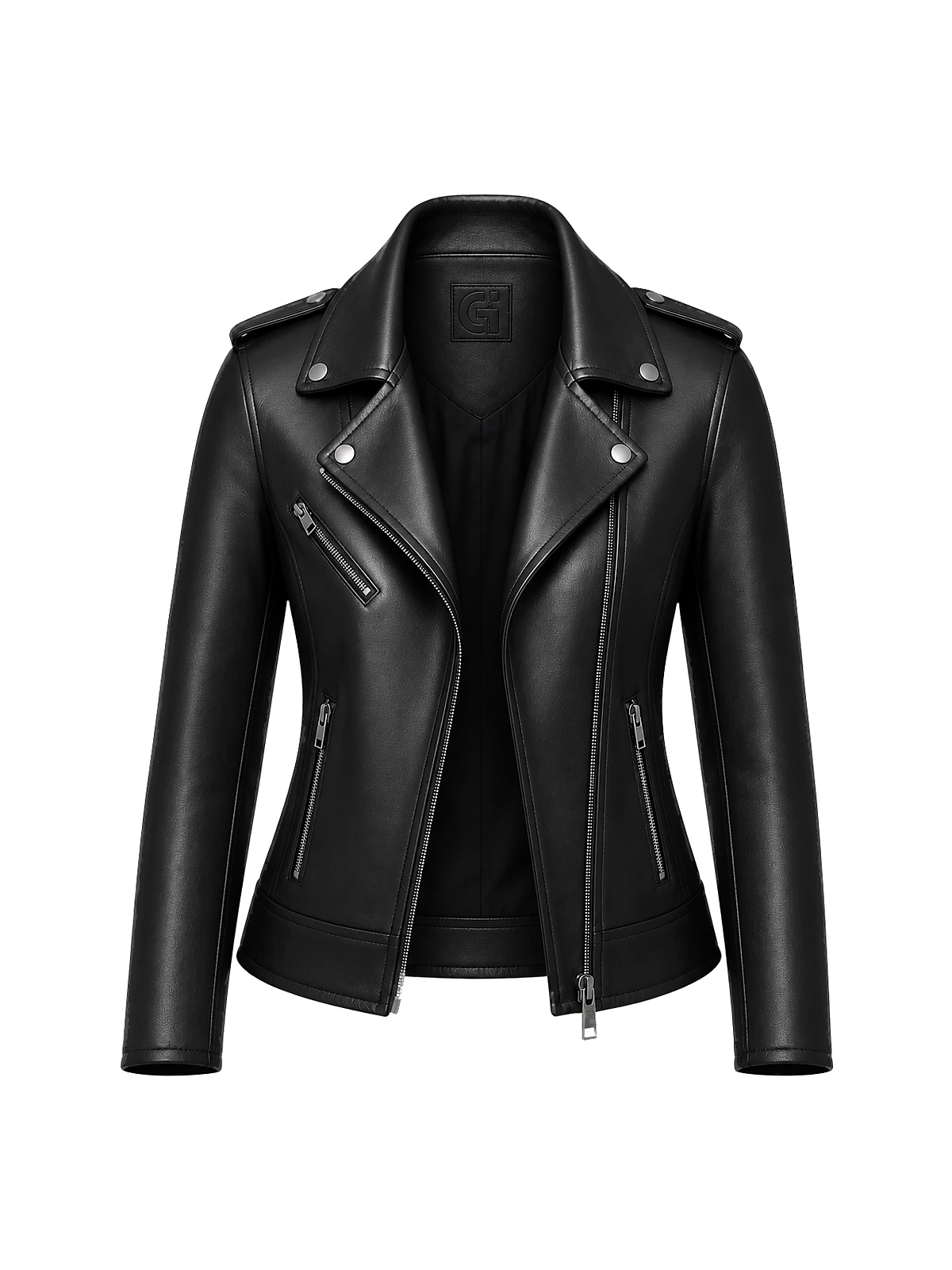 Blouson biker femme cuir noir – Image 9