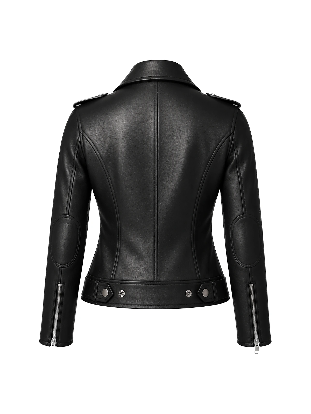 Blouson biker femme cuir noir – Image 5
