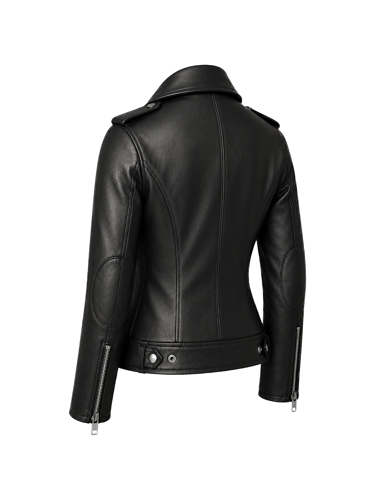 Blouson biker femme cuir noir – Image 6