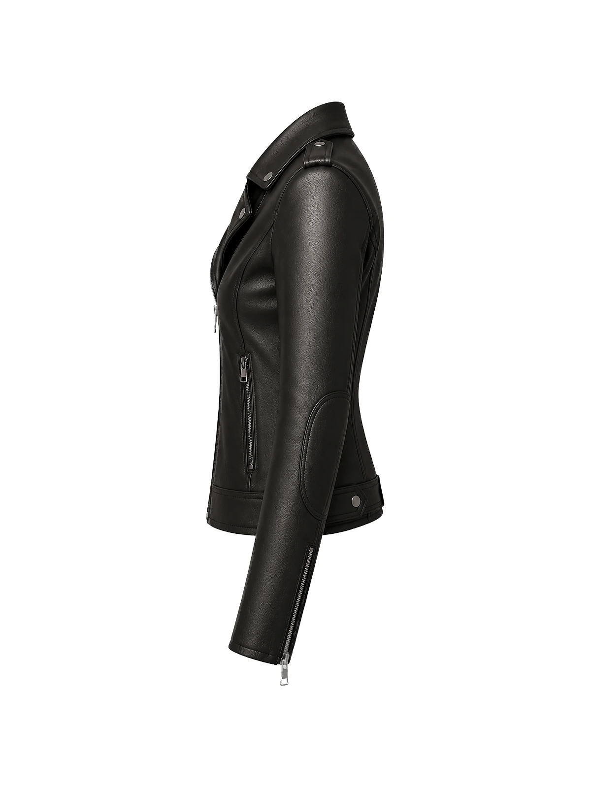 Blouson biker femme cuir noir – Image 7
