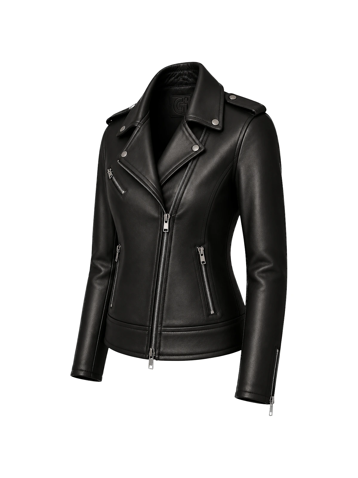 Blouson biker femme cuir noir – Image 8