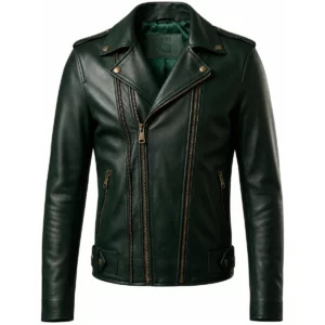 Blouson Biker Homme Fusion Vert Émeraude